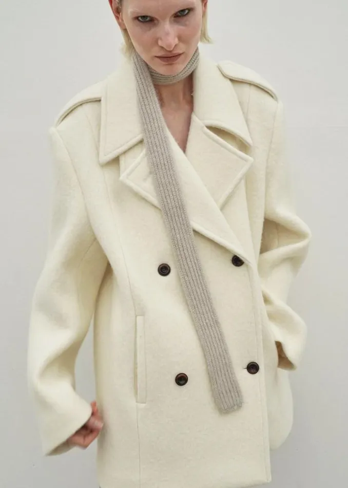 The Frankie Shop Outerwear Esmae Wool Coat 8211 White 8211 Women