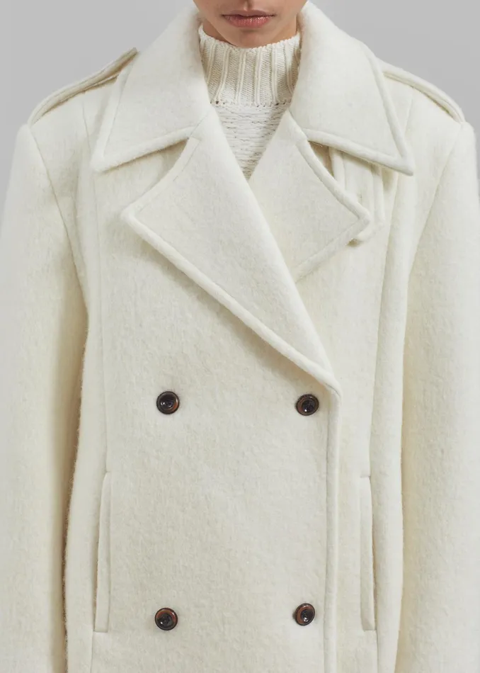 The Frankie Shop Outerwear Esmae Wool Coat 8211 White 8211 Women