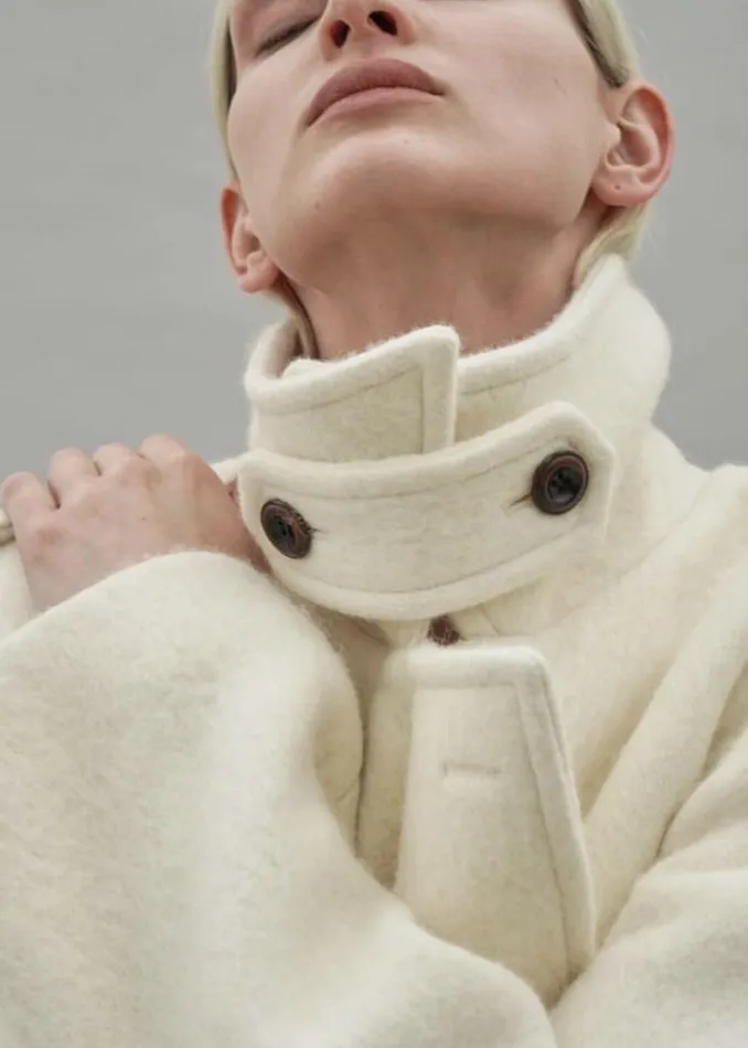 The Frankie Shop Outerwear Esmae Wool Coat 8211 White 8211 Women