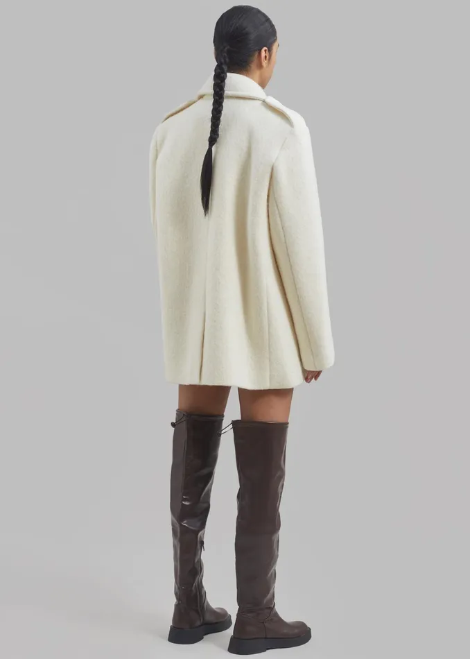 The Frankie Shop Outerwear Esmae Wool Coat 8211 White 8211 Women