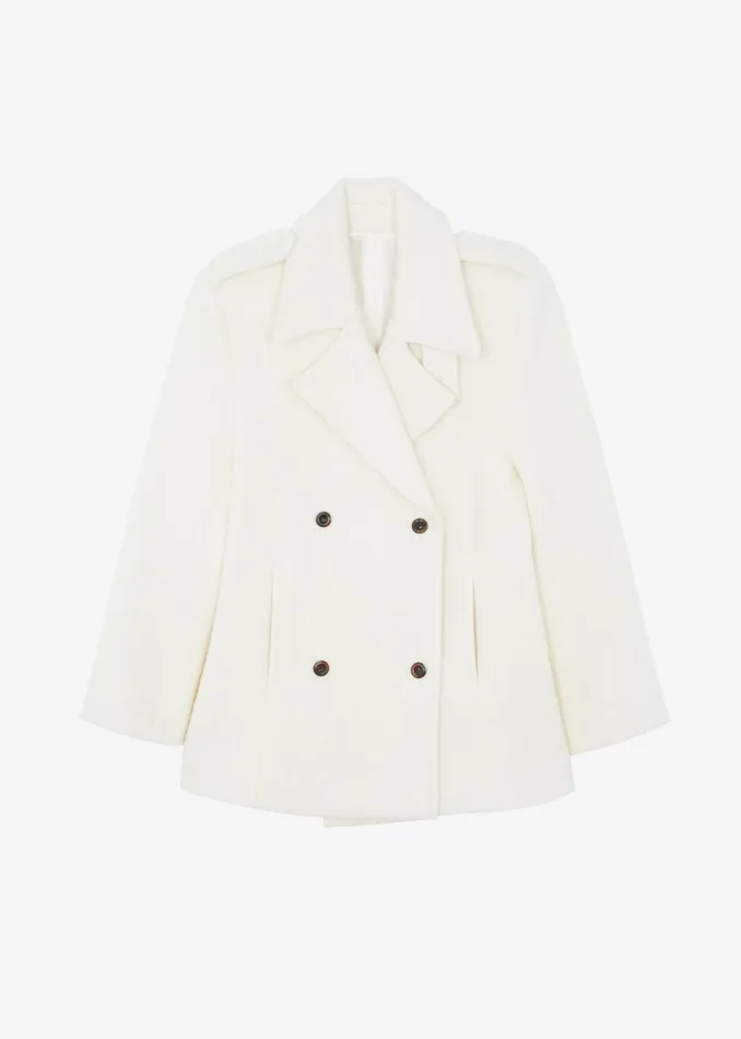 The Frankie Shop Outerwear Esmae Wool Coat 8211 White 8211 Women