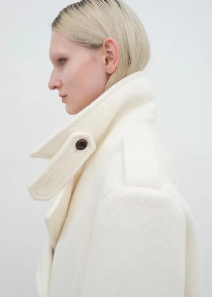 The Frankie Shop Outerwear Esmae Wool Coat 8211 White 8211 Women