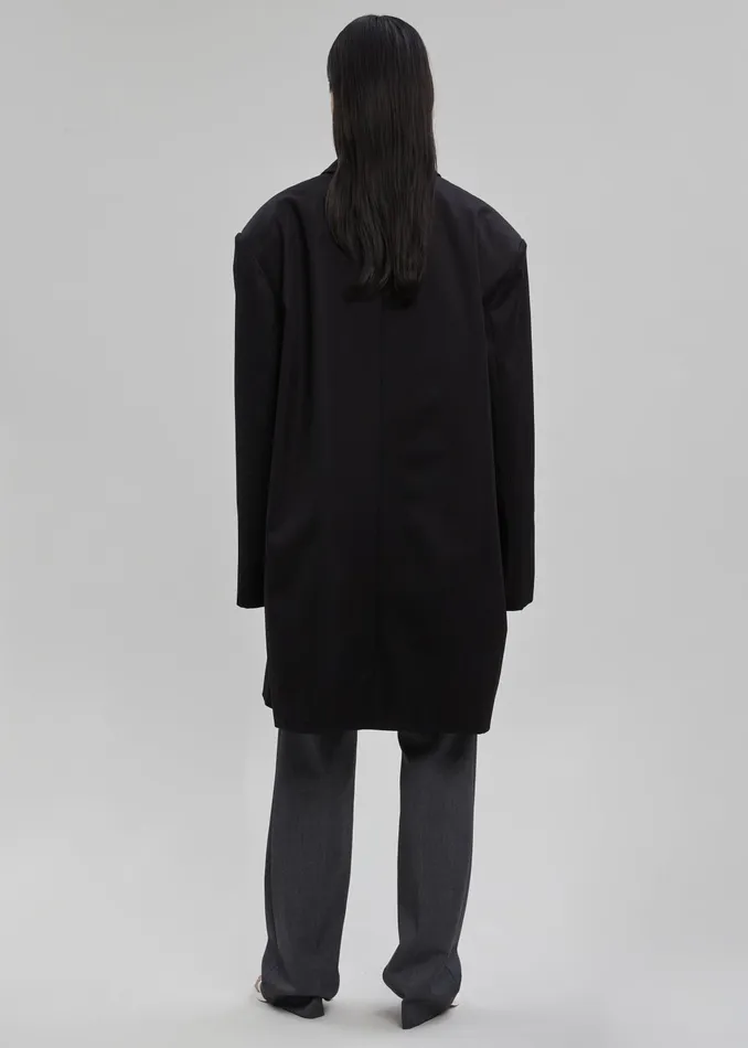 The Frankie Shop Outerwear Ghent Padded Shoulder Trench 8211 Black 8211 Women