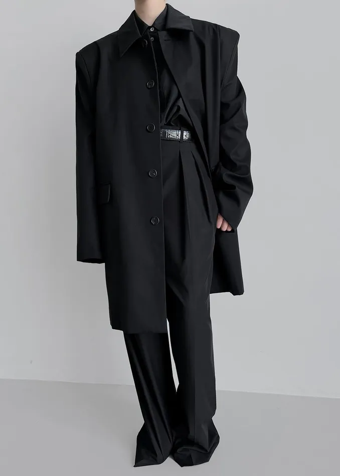The Frankie Shop Outerwear Ghent Padded Shoulder Trench 8211 Black 8211 Women