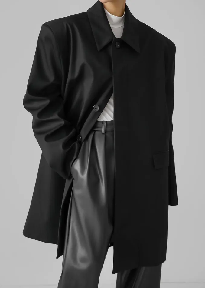 The Frankie Shop Outerwear Ghent Padded Shoulder Trench 8211 Black 8211 Women