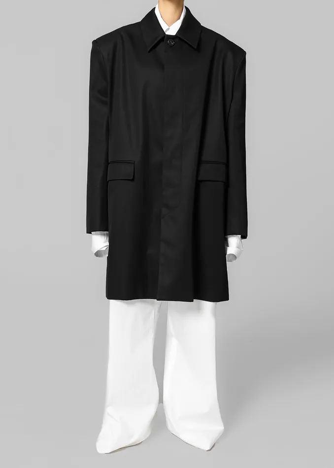 The Frankie Shop Outerwear Ghent Padded Shoulder Trench 8211 Black 8211 Women