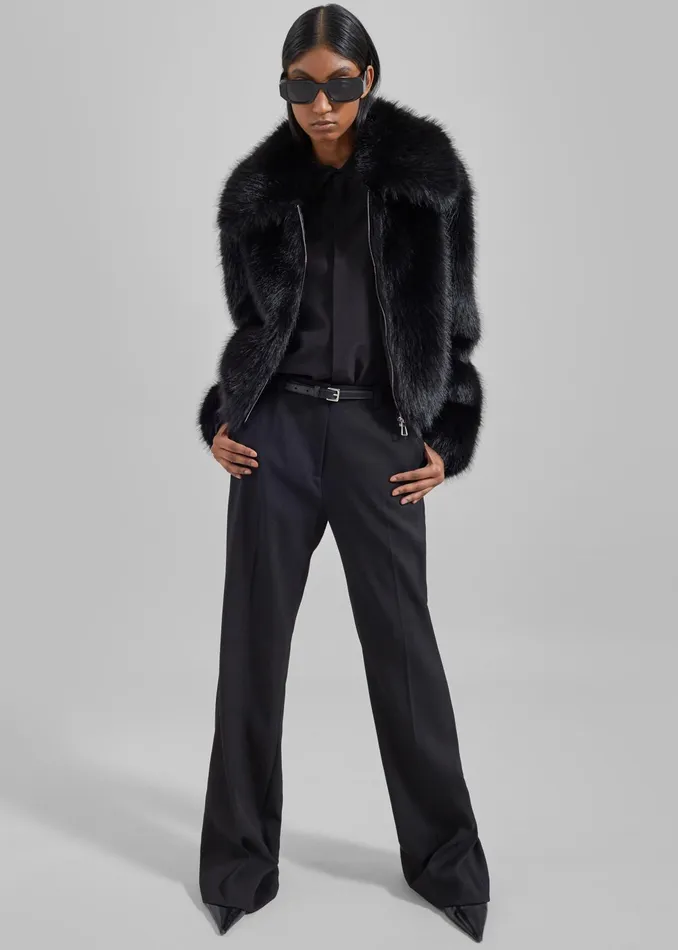 The Frankie Shop Outerwear Hope Faux Fur Jacket 8211 Black 8211 Women
