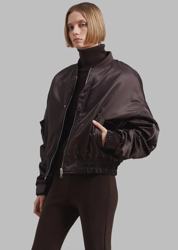 The Frankie Shop Outerwear Marly Bomber 8211 Brown 8211 Women