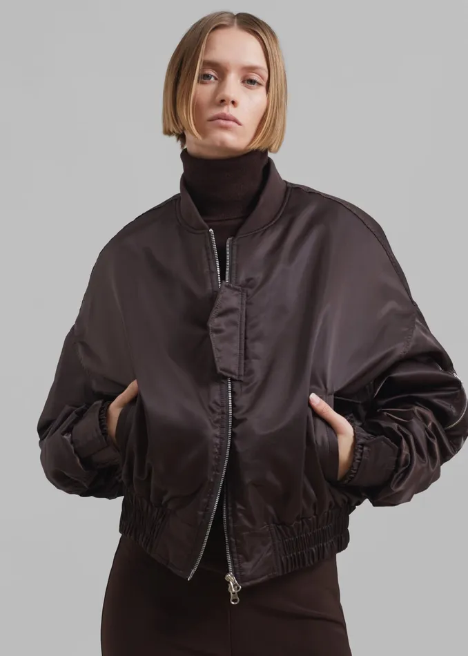The Frankie Shop Outerwear Marly Bomber 8211 Brown 8211 Women