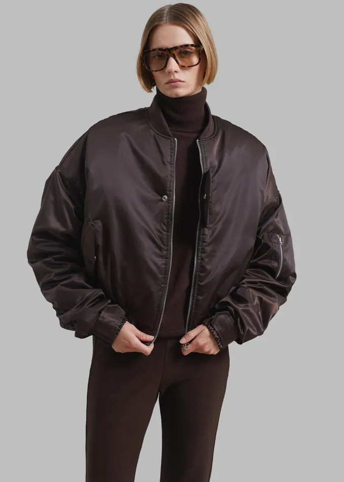 The Frankie Shop Outerwear Marly Bomber 8211 Brown 8211 Women