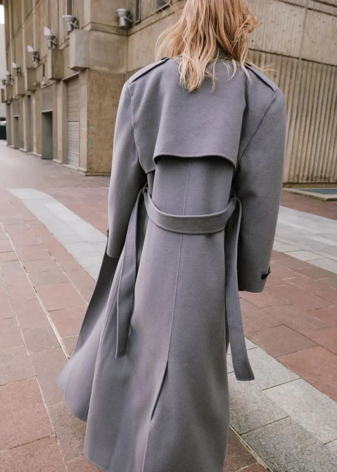 The Frankie Shop Outerwear Nikola Padded Trench Coat 8211 Grey 8211 Women