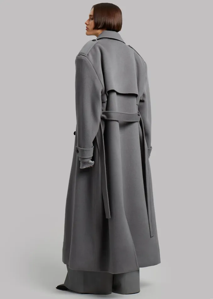 The Frankie Shop Outerwear Nikola Padded Trench Coat 8211 Grey 8211 Women