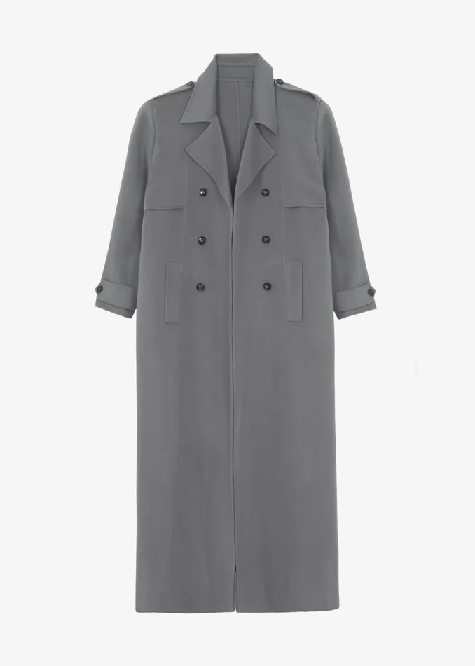 The Frankie Shop Outerwear Nikola Padded Trench Coat 8211 Grey 8211 Women
