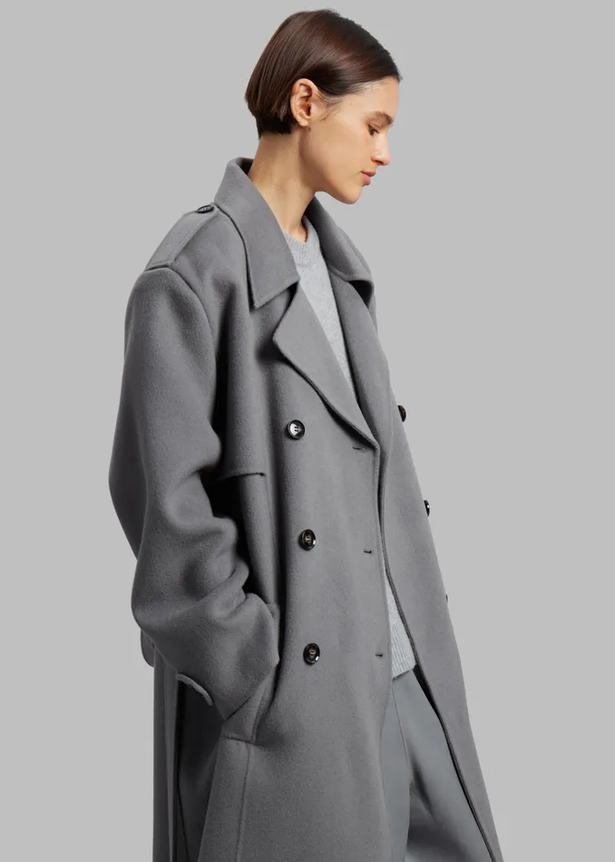 The Frankie Shop Outerwear Nikola Padded Trench Coat 8211 Grey 8211 Women