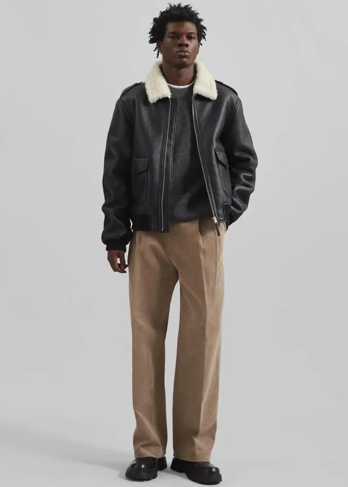 The Frankie Shop Outerwear Richter Shearling Jacket 8211 Black 8211 Men