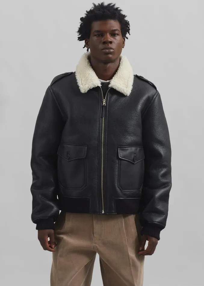 The Frankie Shop Outerwear Richter Shearling Jacket 8211 Black 8211 Men