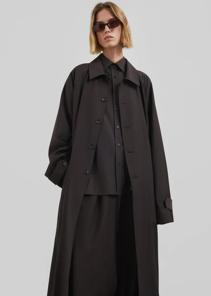 The Frankie Shop Outerwear Shay Trench Coat 8211 Brown 8211 MenWomen