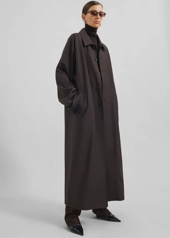 The Frankie Shop Outerwear Shay Trench Coat 8211 Brown 8211 MenWomen