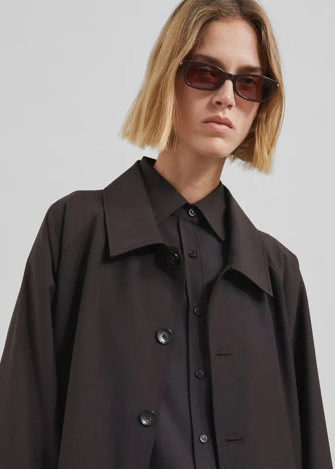 The Frankie Shop Outerwear Shay Trench Coat 8211 Brown 8211 MenWomen