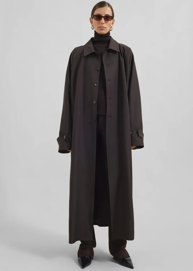 The Frankie Shop Outerwear Shay Trench Coat 8211 Brown 8211 MenWomen