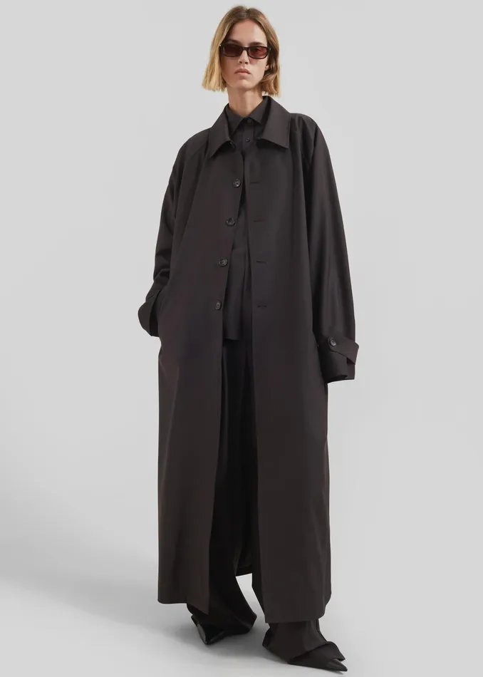 The Frankie Shop Outerwear Shay Trench Coat 8211 Brown 8211 MenWomen