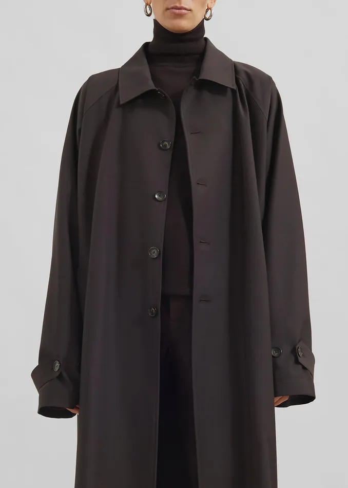 The Frankie Shop Outerwear Shay Trench Coat 8211 Brown 8211 MenWomen