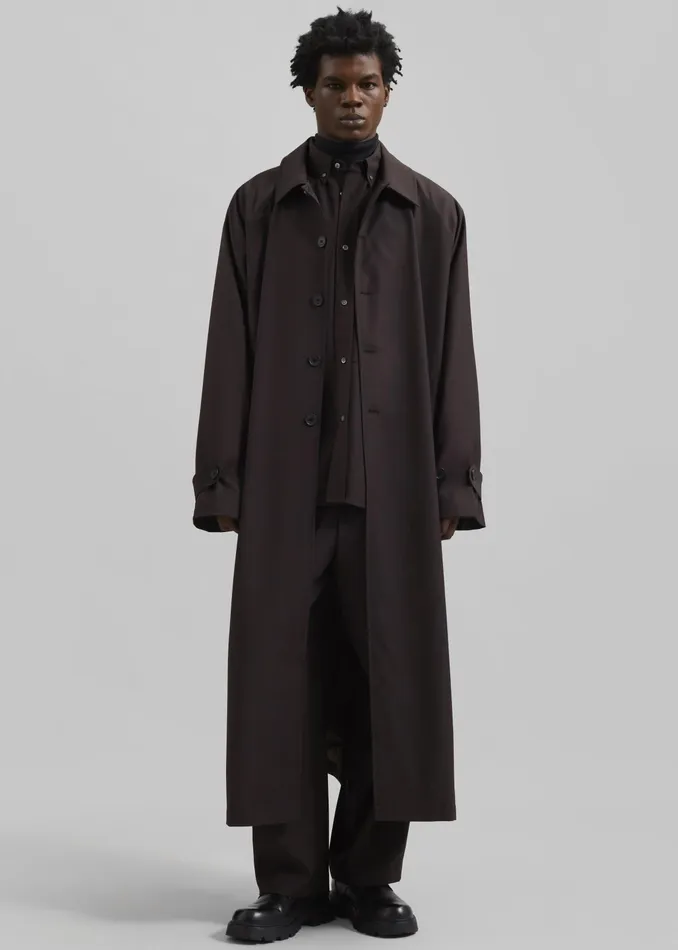 The Frankie Shop Outerwear Shay Trench Coat 8211 Brown 8211 MenWomen