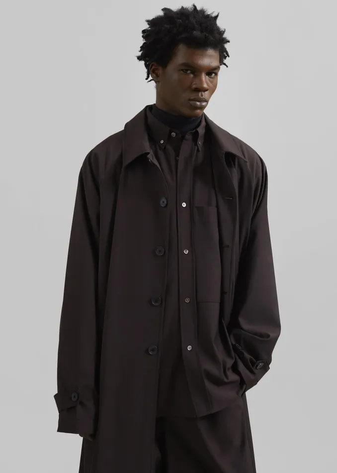 The Frankie Shop Outerwear Shay Trench Coat 8211 Brown 8211 MenWomen