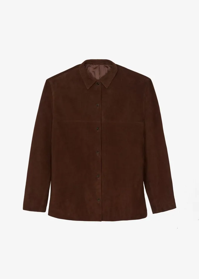 The Frankie Shop Outerwear Thames Suede Jacket 8211 Brown 8211 Women