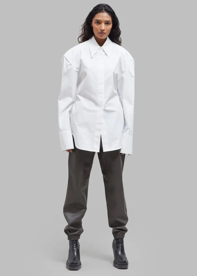 The Frankie Shop Tops Bec Padded Shirt 8211 White 8211 Women