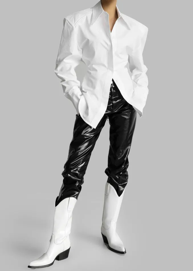 The Frankie Shop Tops Bec Padded Shirt 8211 White 8211 Women