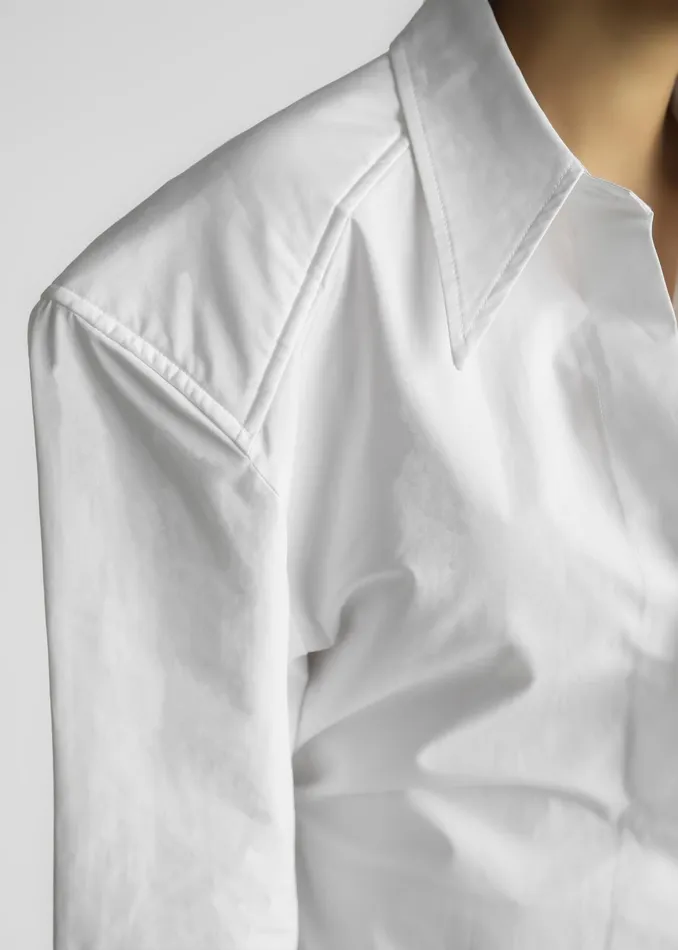 The Frankie Shop Tops Bec Padded Shirt 8211 White 8211 Women