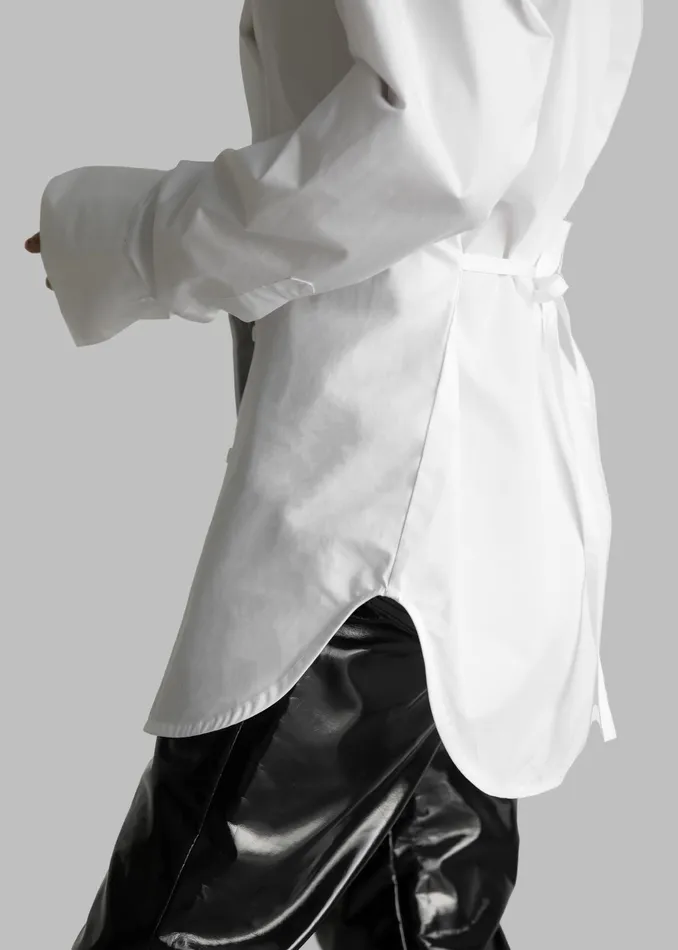 The Frankie Shop Tops Bec Padded Shirt 8211 White 8211 Women