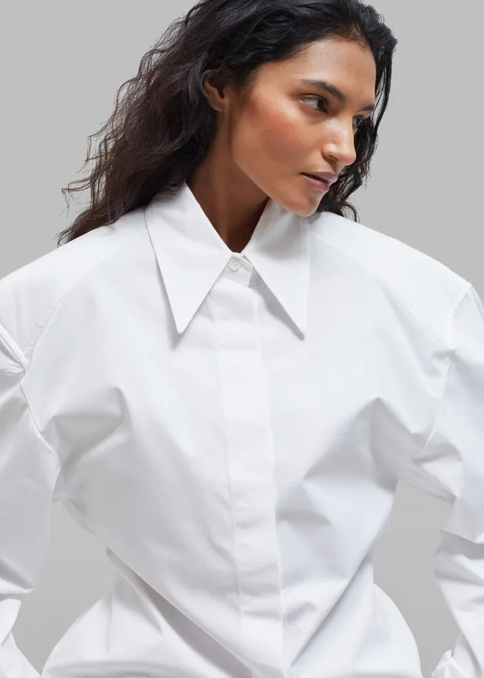 The Frankie Shop Tops Bec Padded Shirt 8211 White 8211 Women