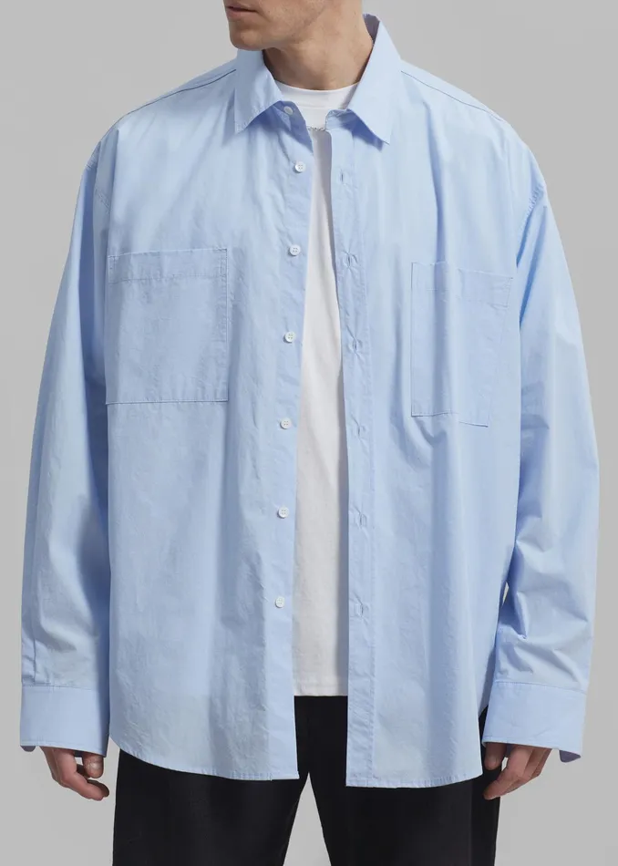 The Frankie Shop Tops Gus Oversized Shirt 8211 Sky 8211 Men