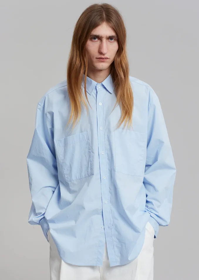 The Frankie Shop Tops Gus Oversized Shirt 8211 Sky 8211 Men