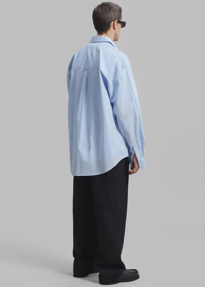 The Frankie Shop Tops Gus Oversized Shirt 8211 Sky 8211 Men