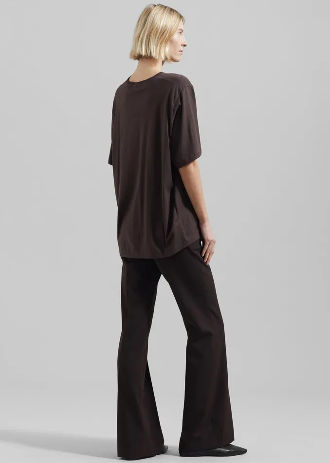 The Frankie Shop Tops Harper Soft Organic TShirt 8211 Brown 8211 Women
