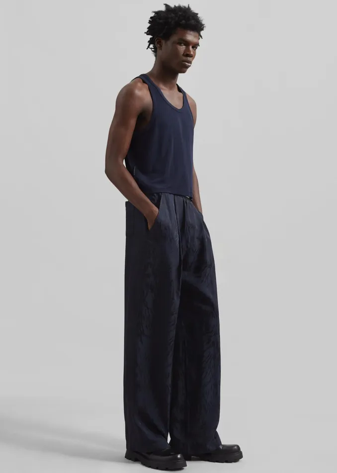 The Frankie Shop Tops Louis Gabriel Nouchi Fluid Ribbed Tank Top 8211 Night Blue 8211 Men