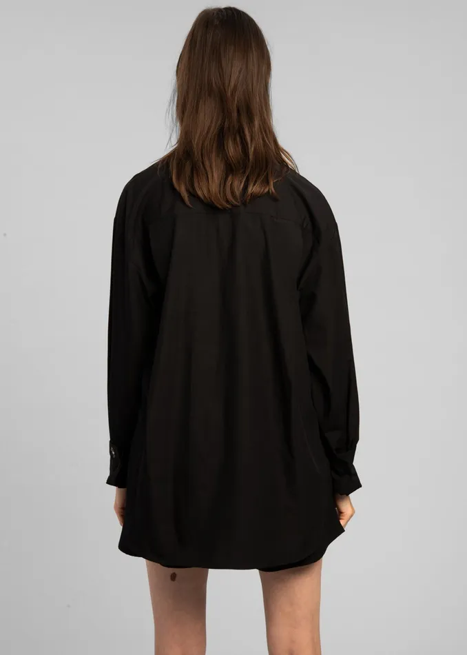 The Frankie Shop Tops Lui Organic Cotton Shirt 8211 Black 8211 Women