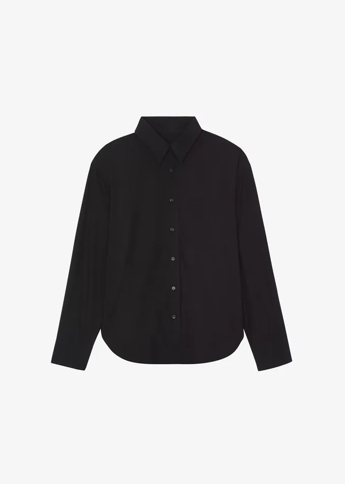 The Frankie Shop Tops Lui Organic Cotton Shirt 8211 Black 8211 Women