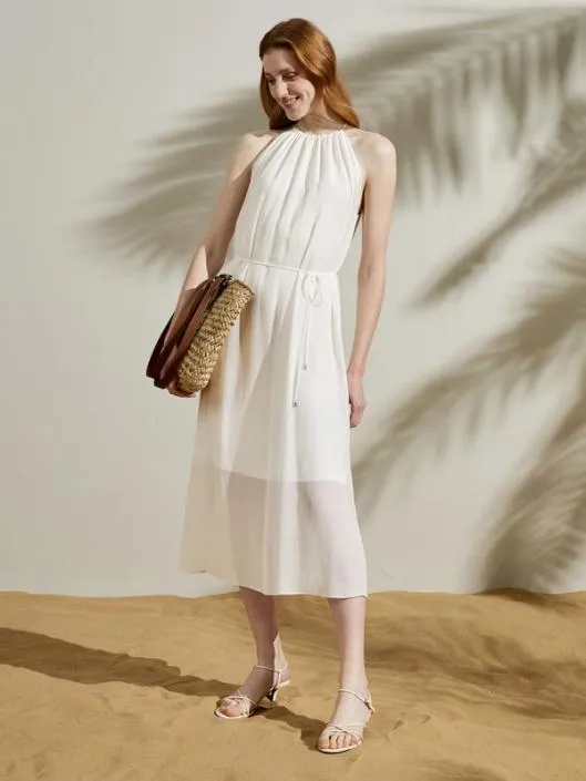 The Halter Sleeveless Silk Dress Affordable Luxury Regular Fit Dress Women Jumpsuits Lilysilk Dresses