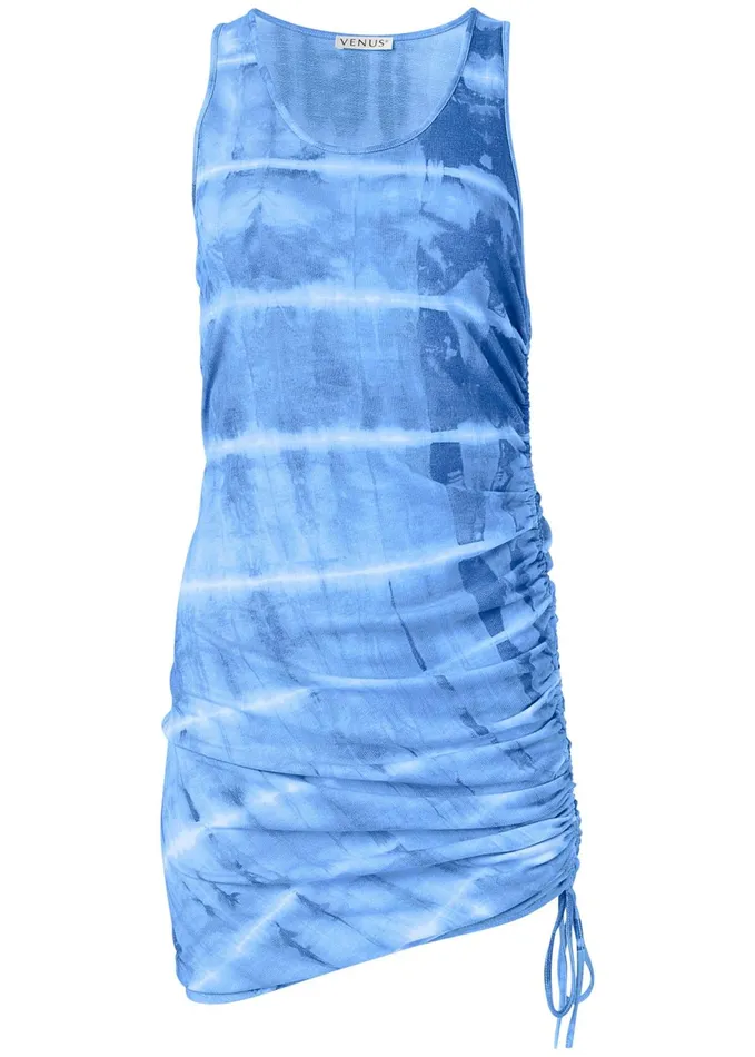 TIE DYE LOUNGE TANK DRESS Blue Multi Women VENUS Short Dresses