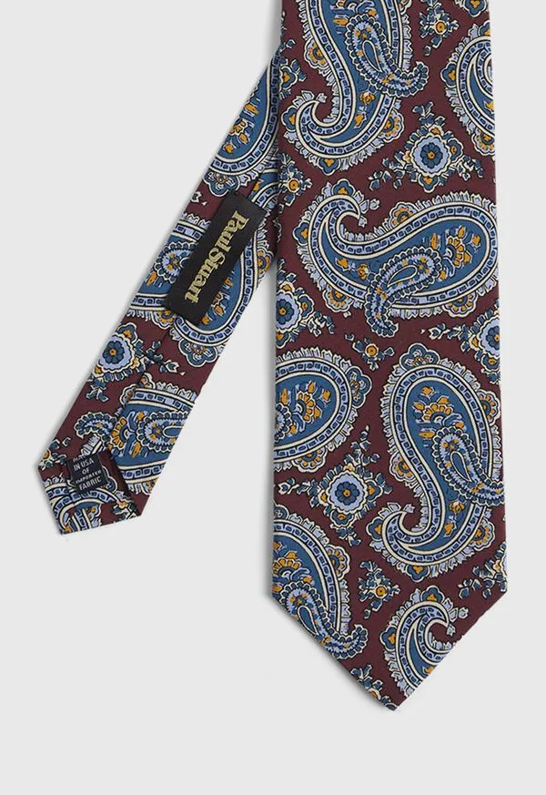 Ties Paulstuart Mens Printed Silk Summer Tossed Pine Tie Green