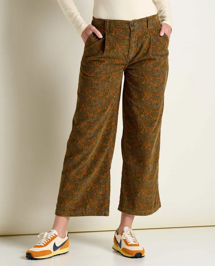 ToadandCo Scouter Cord Pleated Pull On Pant Fir Floral Print Women8217s Pants