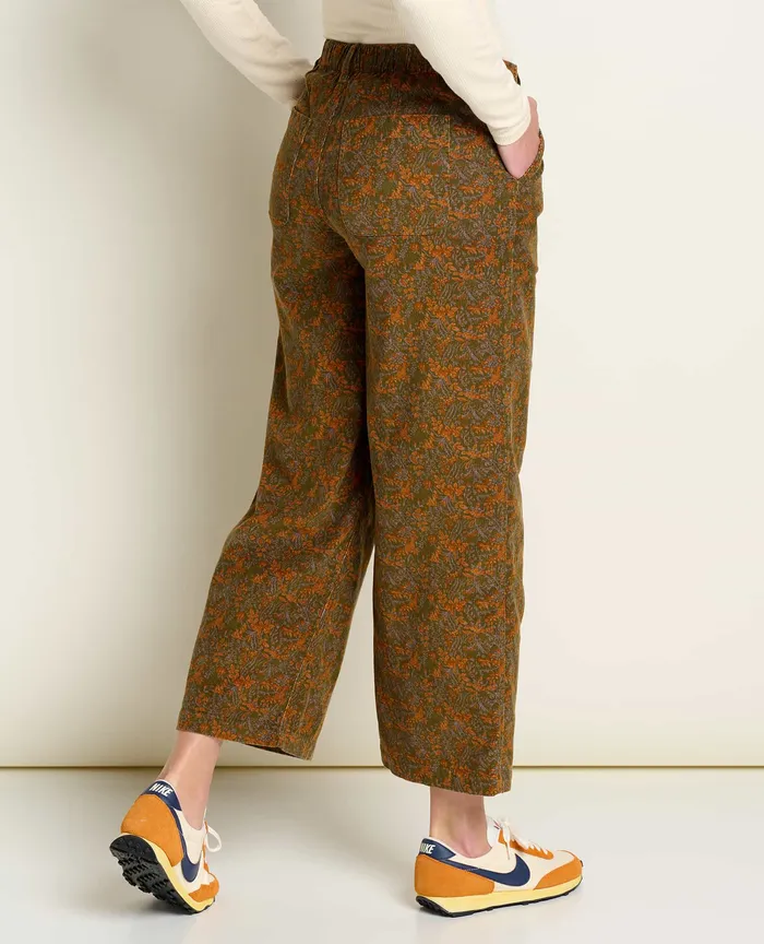 ToadandCo Scouter Cord Pleated Pull On Pant Fir Floral Print Women8217s Pants