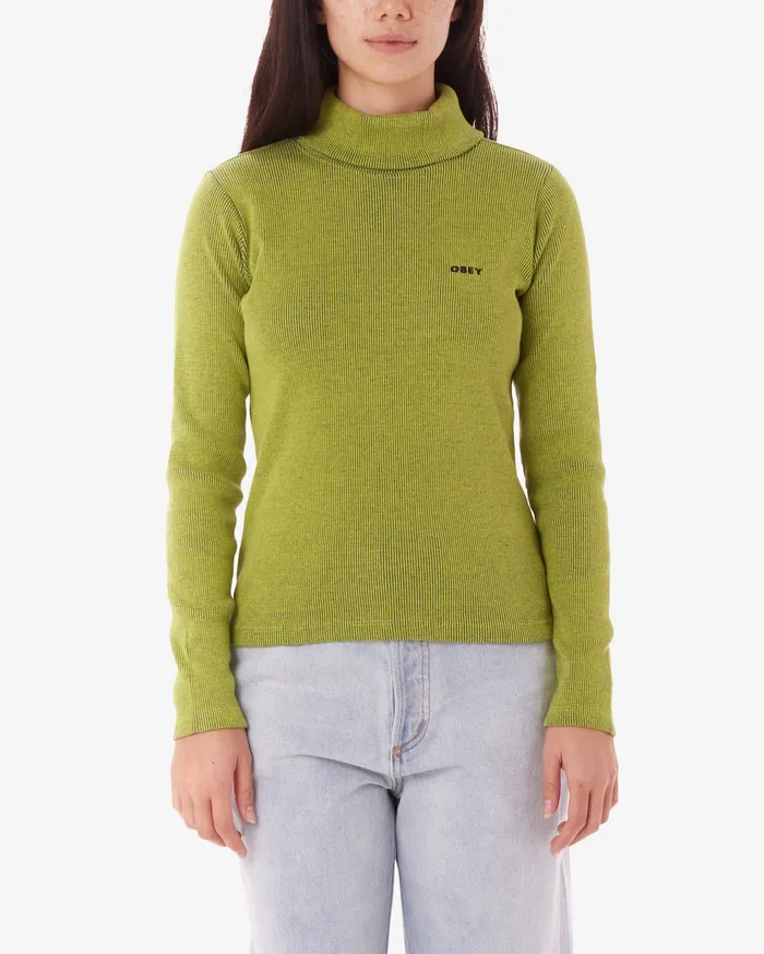 TOPS ALIAS TURTLENECK Lime Multi OBEY Clothing Women