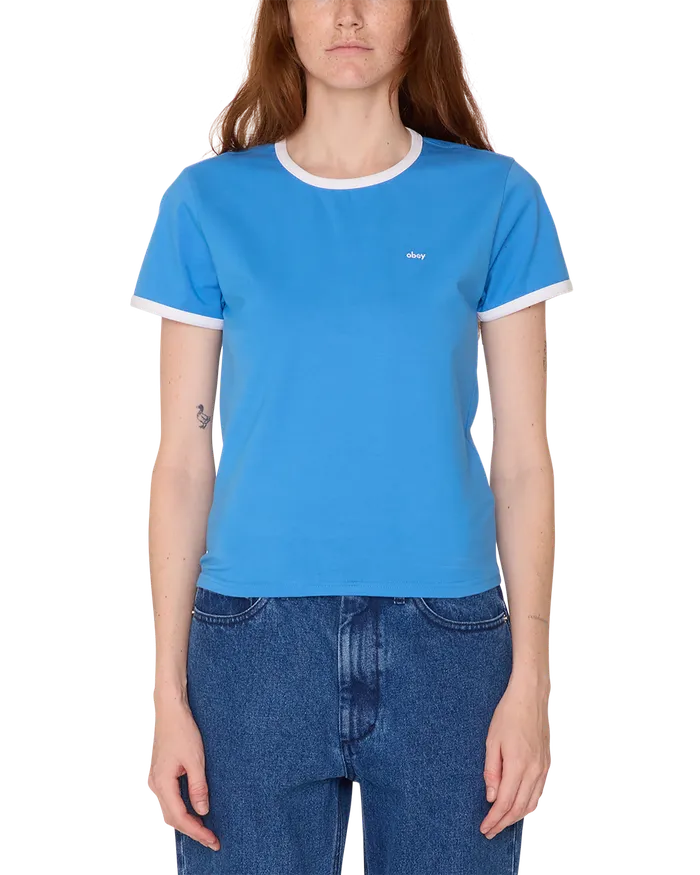 TOPS TYLER RINGER TSHIRT Blue OBEY Clothing Women