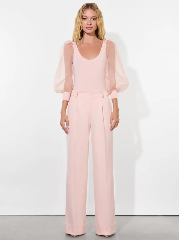 Tops Women Alice Olivia Jillianne Bodysuit Pearl Blush