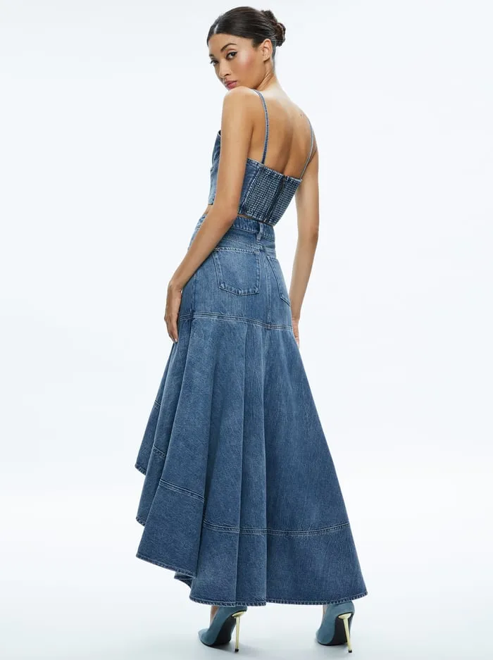 Tops Women Alice Olivia Natacha Spaghetti Strap Bustier Brooklyn Blue